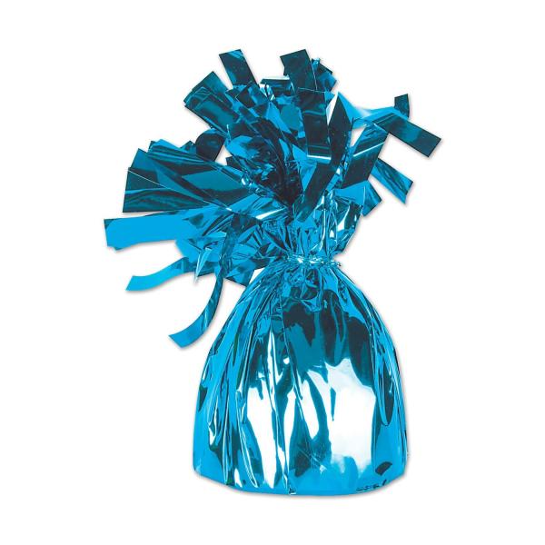 Balloon Accessories | Light Blue Metallic Wrapped Balloon Weights (Pack Of 12) Balloon Accessories Balloon Accessories