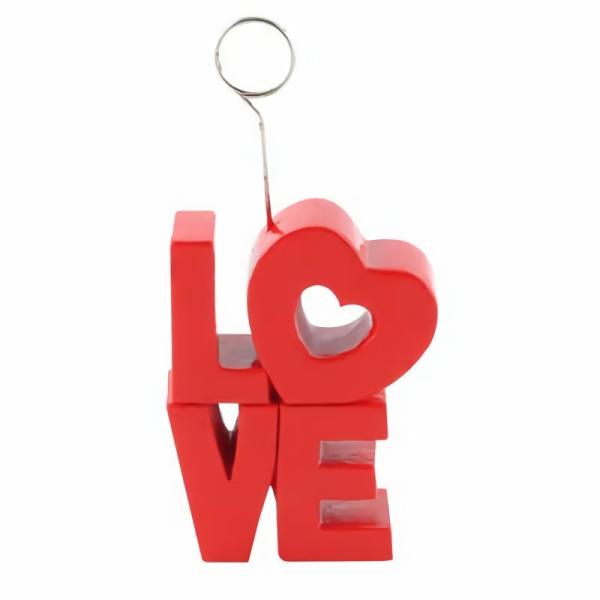 Balloon Accessories | Red "Love" Photo/Balloon Holder 6 Oz (Pack Of 6) Balloon Accessories Balloon Accessories