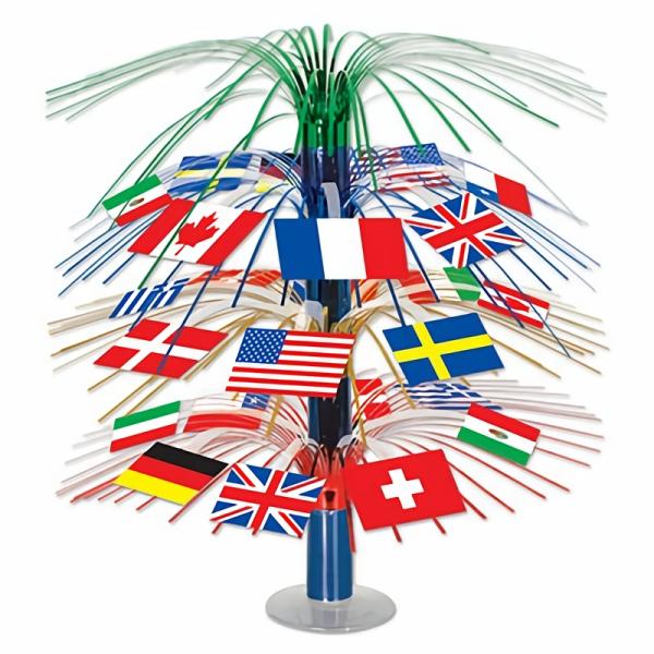 Centerpieces | International Flag Cascade Centerpiece (Pack Of 6) Centerpieces Centerpieces