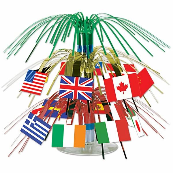 Centerpieces | International Flag Mini Cascade Centerpiece (Pack Of 12) Centerpieces Centerpieces