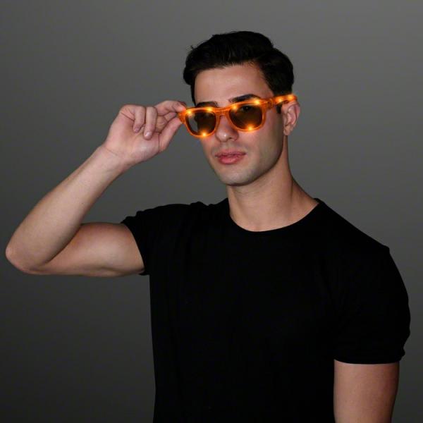 Eyeglasses | Orange Cool Shades Led Party Glasses (Pack Of 12) Costume Accessories Eyeglasses