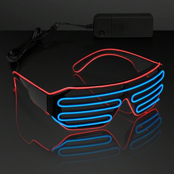 Eyeglasses | Red & Blue El Wire Light Shades (Pack Of 3) Costume Accessories Eyeglasses