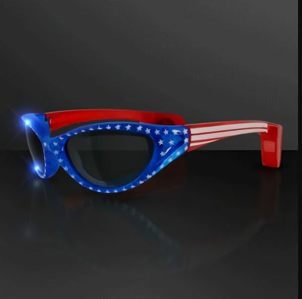 Eyeglasses | Usa Light Up Flashing Sunglasses (Pack Of 12) Costume Accessories Eyeglasses