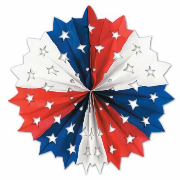 Fans | Patriotic Star Fan (Pack Of 12) Fans Fans