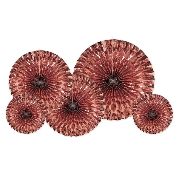 Fans | Rose Gold Metallic Decorative Fans (Pack Of 30) Fans Fans