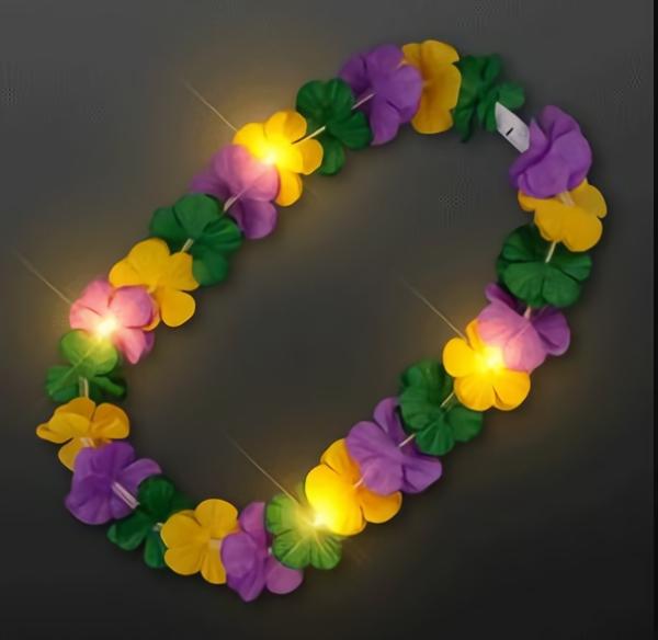 Leis | Mardi Gras Led Flower Necklace (Pack Of 12) Costume Accessories Leis