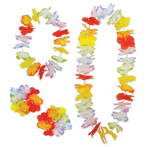 Leis | Rainbow Floral Lei Set (Pack Of 24) Costume Accessories Leis