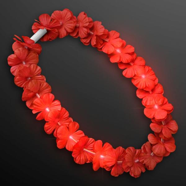 Leis | Red Light Up Hawaiian Leis (Pack Of 12) Costume Accessories Leis