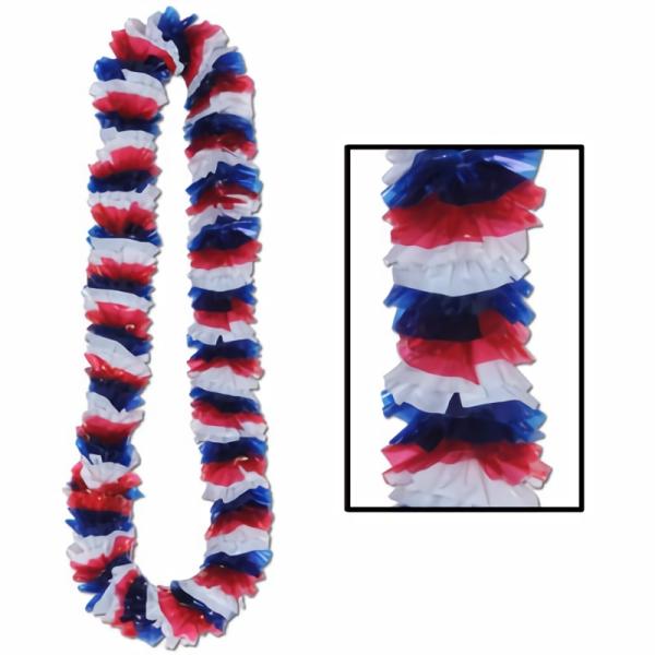 Leis | Soft-Twist Patriotic Poly Leis (Pack Of 100) Costume Accessories Leis