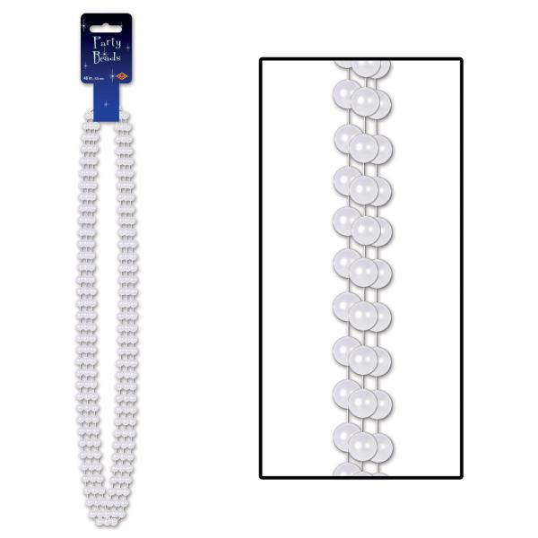 Necklaces | Large White Party Beads (Pack Of 36) Costume Accessories Necklaces