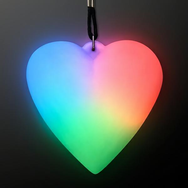 Necklaces | Led Deco Heart Necklace On Black Lanyard (Pack Of 12) Costume Accessories Necklaces