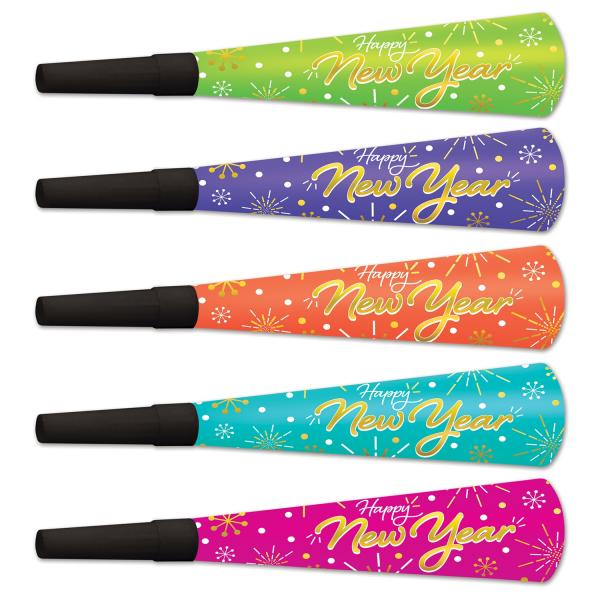 Noisemakers | Neon Burst New Year Horns (Pack Of 100) Noisemakers Noisemakers