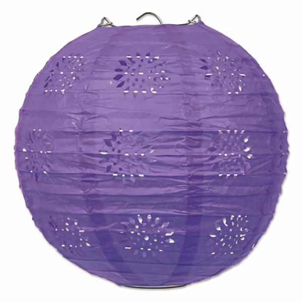 Paper Lanterns | Purple Lace Paper Lanterns (Pack Of 18) Hanging Decorations Paper Lanterns