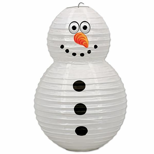 Paper Lanterns | Snowman Paper Lantern (Pack Of 6) Hanging Decorations Paper Lanterns