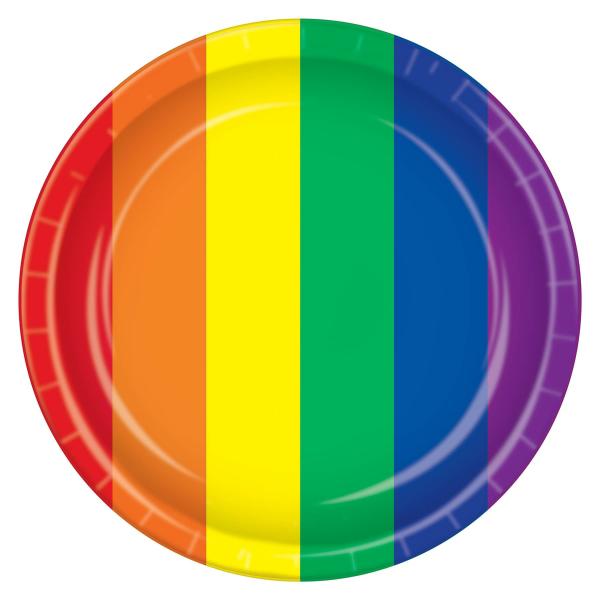 Paper Plates | Rainbow Dessert Plates (Pack Of 96) Paper Plates Paper Plates