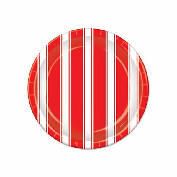 Paper Plates | Red & White Stripes Plates (Pack Of 96) Paper Plates Paper Plates