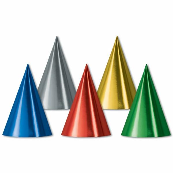 Party Hats | Foil Cone Hats (Pack Of 144) Headwear Party Hats