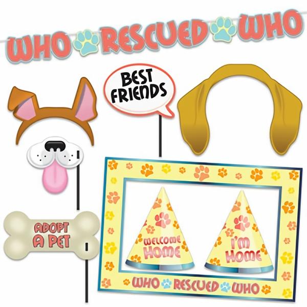 Photo Fun Signs | Who Rescued Who Party Kit (Pack Of 108) Photo Fun Photo Fun Signs