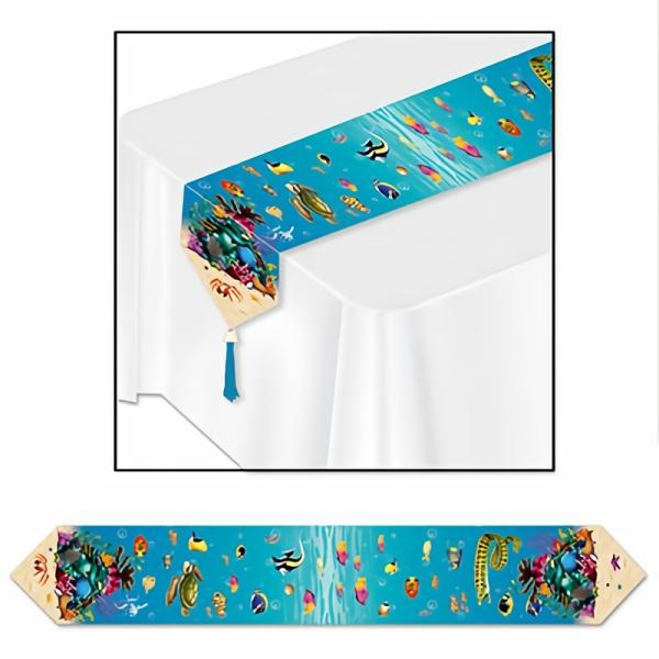 Table Runners | Printed Under The Sea Table Runner (Pack Of 12) Table Decorations Table Runners