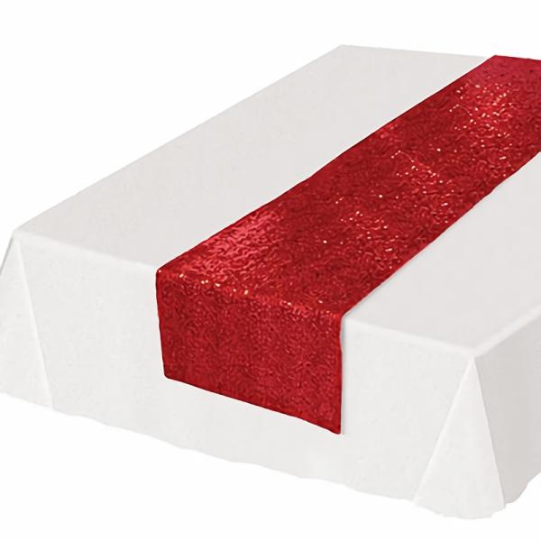 Table Runners | Red Sequined Table Runner (Pack Of 12) Table Decorations Table Runners