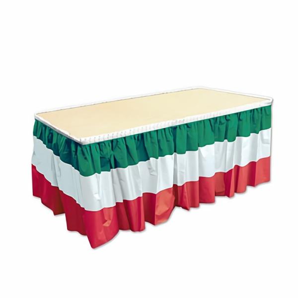 Table Skirting | Red, White & Green Table Skirting (Pack Of 6) Table Decorations Table Skirting