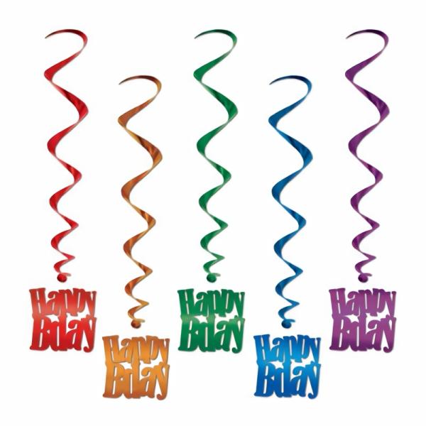 Whirls | Happy Birthday Whirls (Pack Of 30) Hanging Decorations Whirls