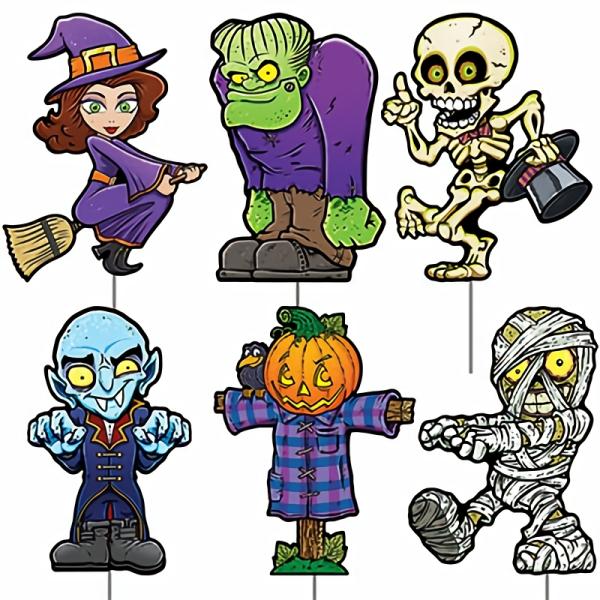 Yard Signs | Plastic Halloween Yard Signs (Pack Of 36) Party Supplies Yard Signs