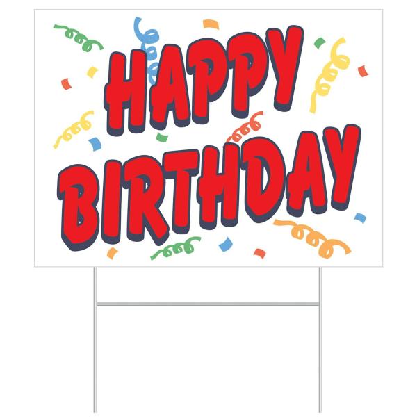 Yard Signs | Plastic Happy Birthday Yard Sign (Pack Of 6) Party Supplies Yard Signs