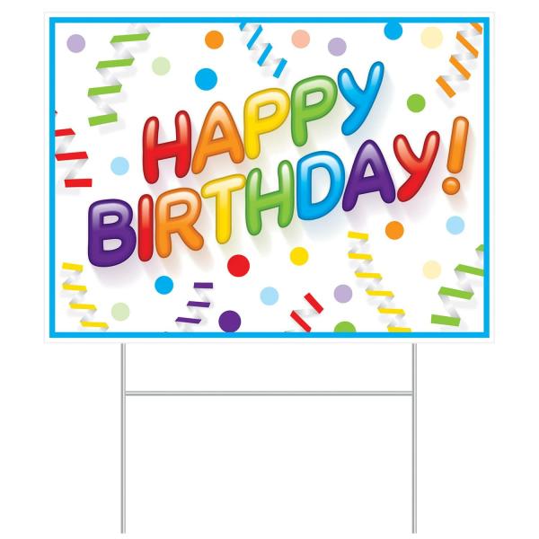 Yard Signs | Plastic Happy Birthday Yard Sign (Pack Of 6) Party Supplies Yard Signs