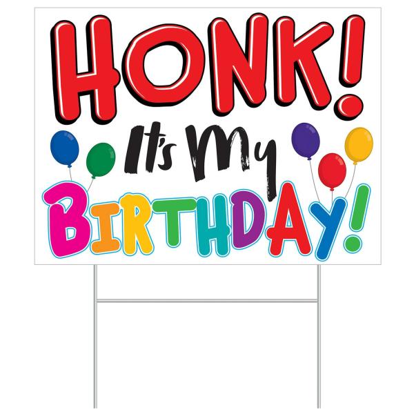 Yard Signs | Plastic Honk! It’s My Birthday Yard Sign (Pack Of 6) Party Supplies Yard Signs