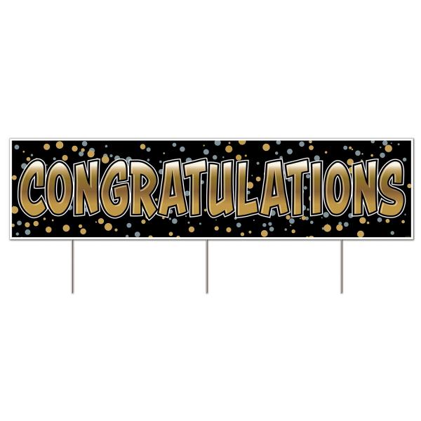 Yard Signs | Plastic Jumbo Congratulations Yard Sign (Pack Of 6) Party Supplies Yard Signs