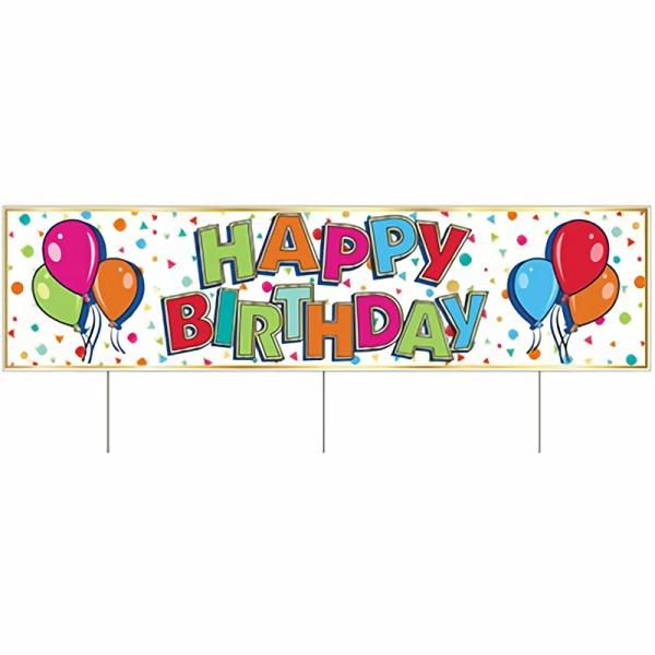 Yard Signs | Plastic Jumbo Happy Birthday Yard Sign (Pack Of 6) Party Supplies Yard Signs