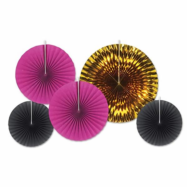 Fans | Assorted Paper & Foil Decorative Fans (Pack Of 60) Fans Fans