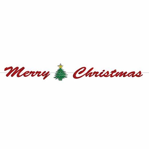 Streamers & Banners | Merry Christmas Streamer (Pack Of 12) Hanging Decorations Streamers & Banners