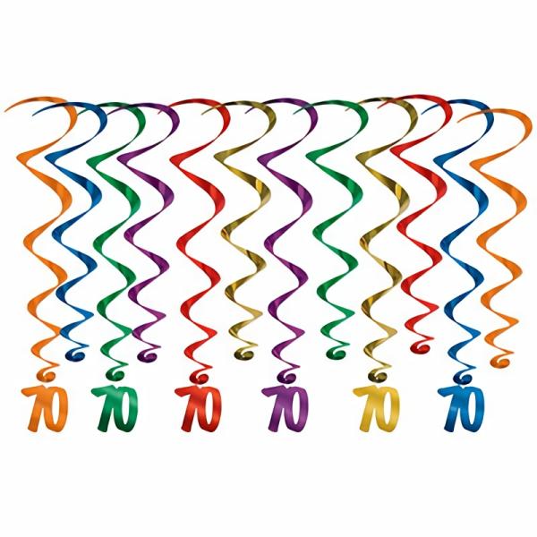 Whirls | 70 Whirls (Pack Of 72) Hanging Decorations Whirls