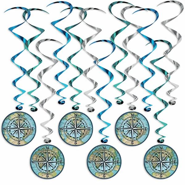 Whirls | Bon Voyage Whirls (Pack Of 72) Hanging Decorations Whirls