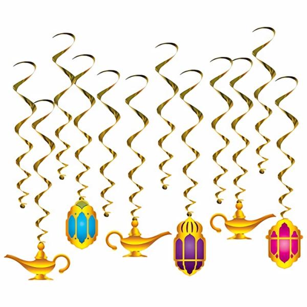 Whirls | Lantern & Lamp Whirls (Pack Of 72) Hanging Decorations Whirls