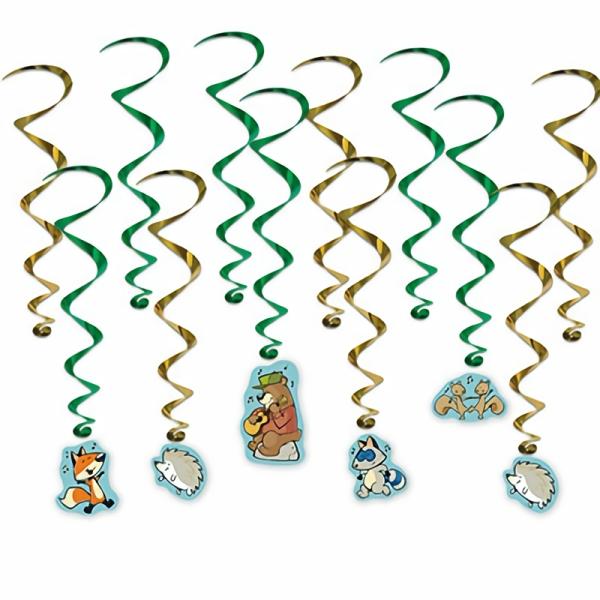 Whirls | Woodland Friends Whirls (Pack Of 72) Hanging Decorations Whirls