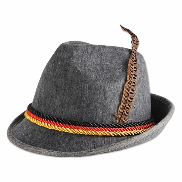 Novelty Hats | German Alpine Hat (Pack Of 6) Headwear Novelty Hats