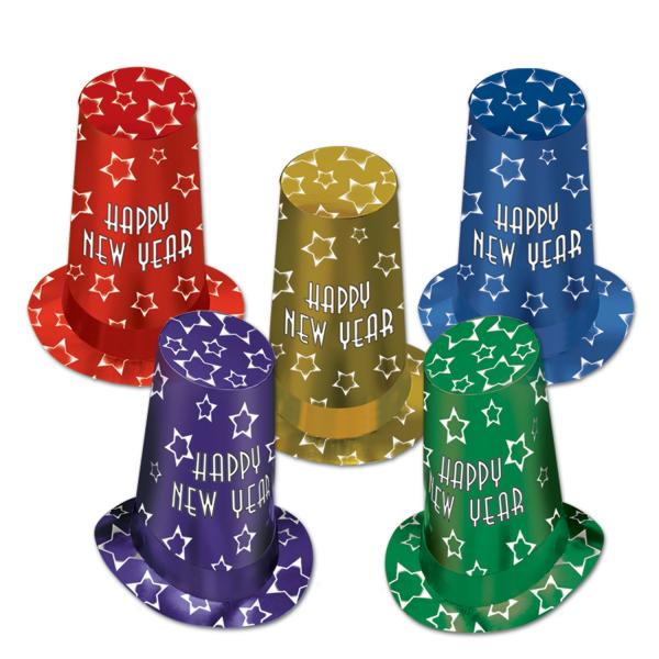 Party Hats | New Year Super Hi-Hats (Pack Of 10) Headwear Party Hats