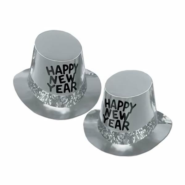 Party Hats | Platinum Hi-Hat (Pack Of 25) Headwear Party Hats