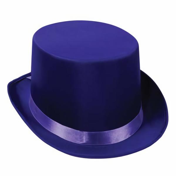 Party Hats | Purple Satin Sleek Top Hat (Pack Of 6) Headwear Party Hats